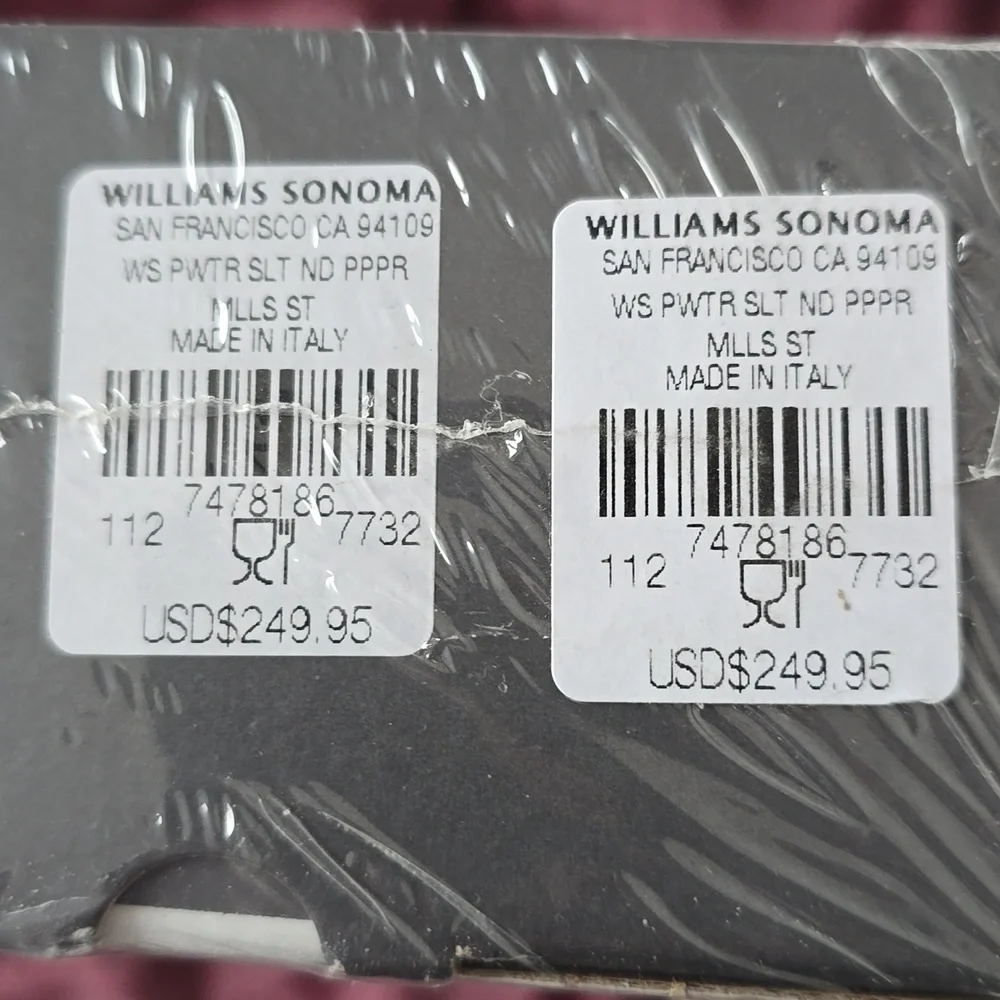 Williams Sonoma Gold & Silver Salt & Pepper Shakers, Brass & Silver, $249.95US